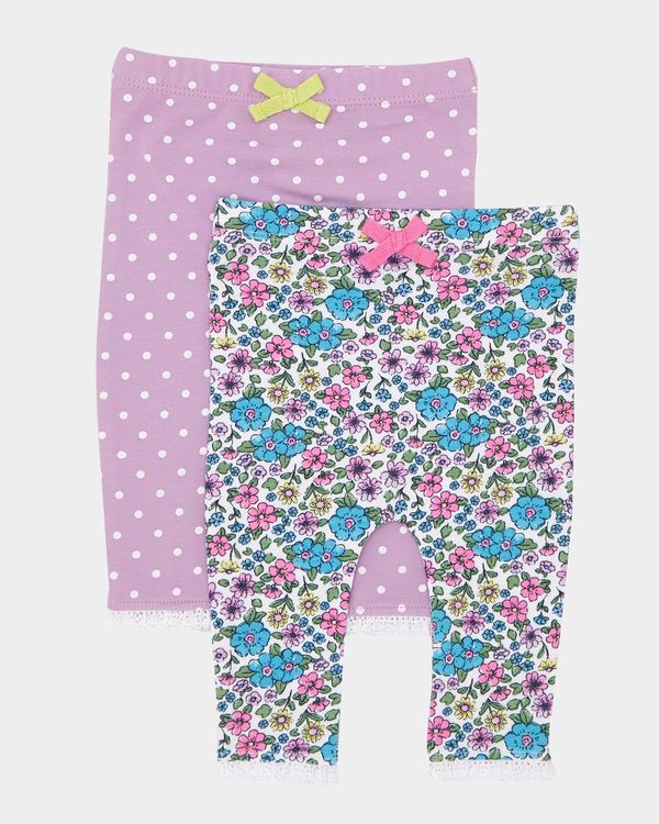 Baby Pretty Leggings - Pack Of 2 (0-12 months)