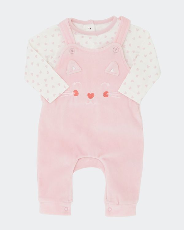 Two-Piece Velour Dungaree (0-12 months)
