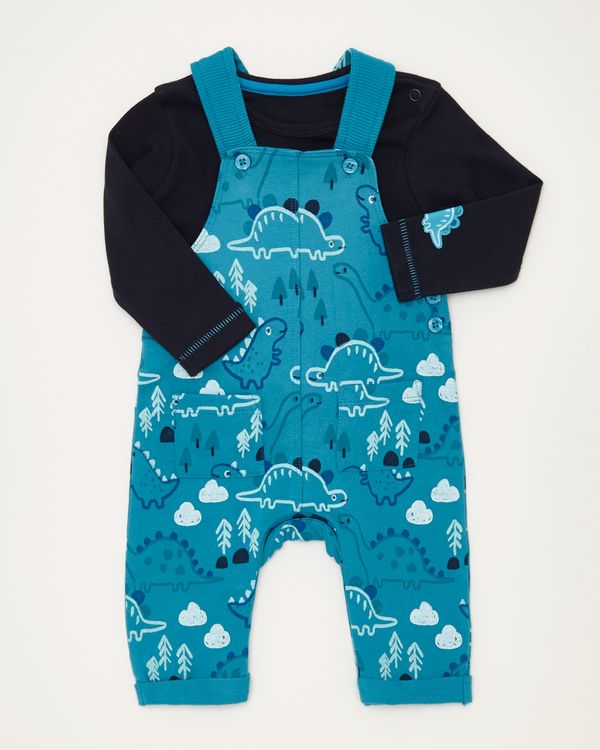 Two Piece All-Over Print Dungaree Set (0-12 months)