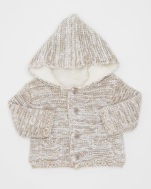 Faux Fur Lined Knit Cardigan (0-12 months)