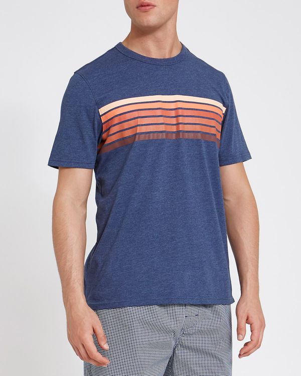 Short-Sleeved Print Stripe T-Shirt