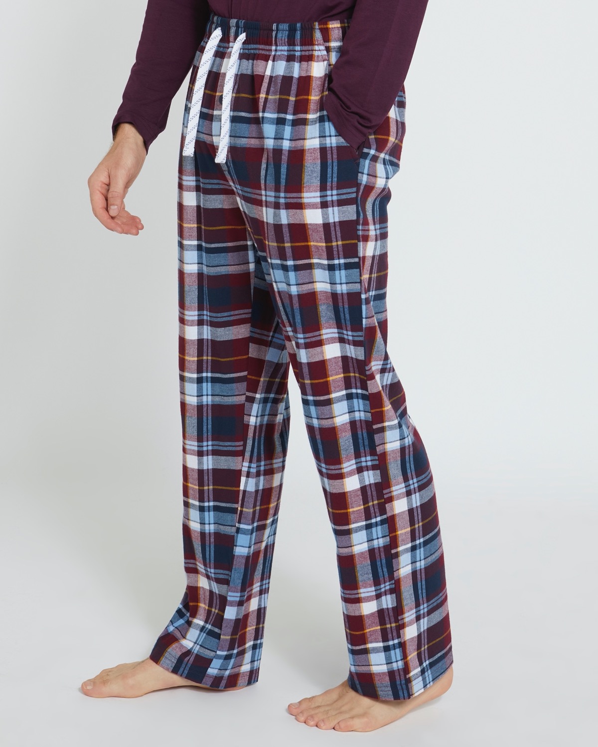 Dunnes Stores  Burgundy Cotton Pyjama Pants