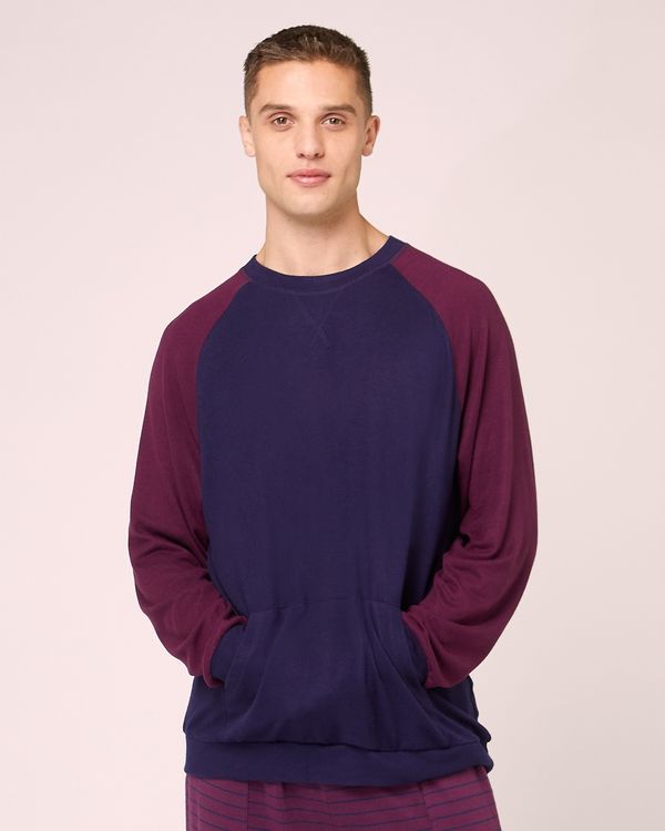 Dunnes Stores | Navy-multi Lounge Raglan Pyjama Top