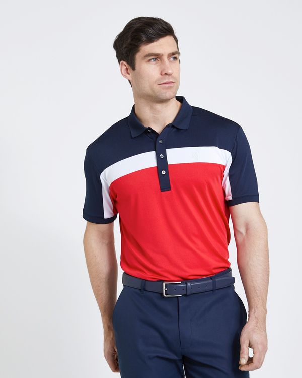 Pádraig Harrington Red Colour Block Polo Shirt (UPF 50)