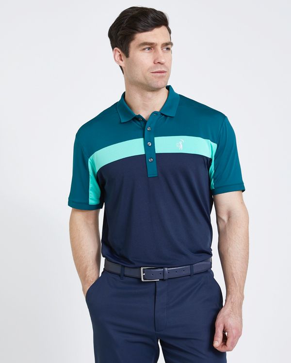 Pádraig Harrington Green Colour Block Polo Shirt (UPF 50)