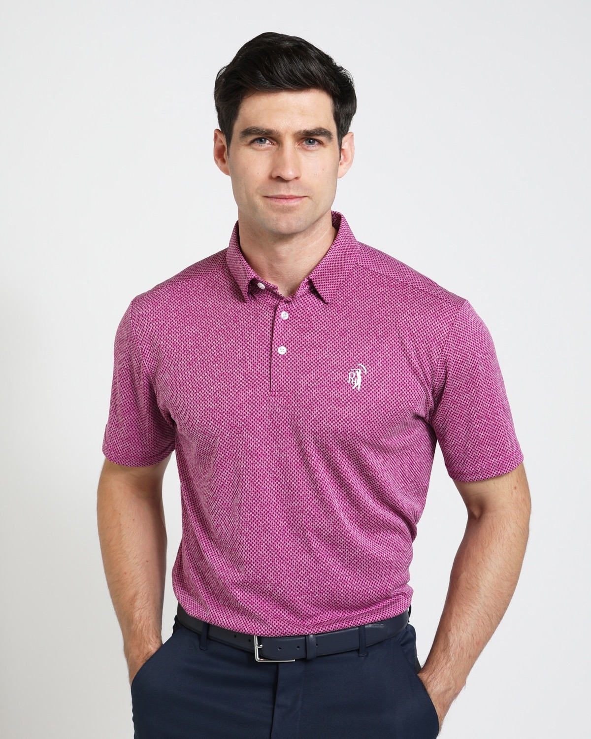 Dunnes Stores | Purple Pádraig Harrington Purple Textured Polo Shirt - Pádraig Harrington