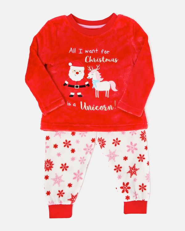 Baby Girls Christmas Fluffy Pyjamas