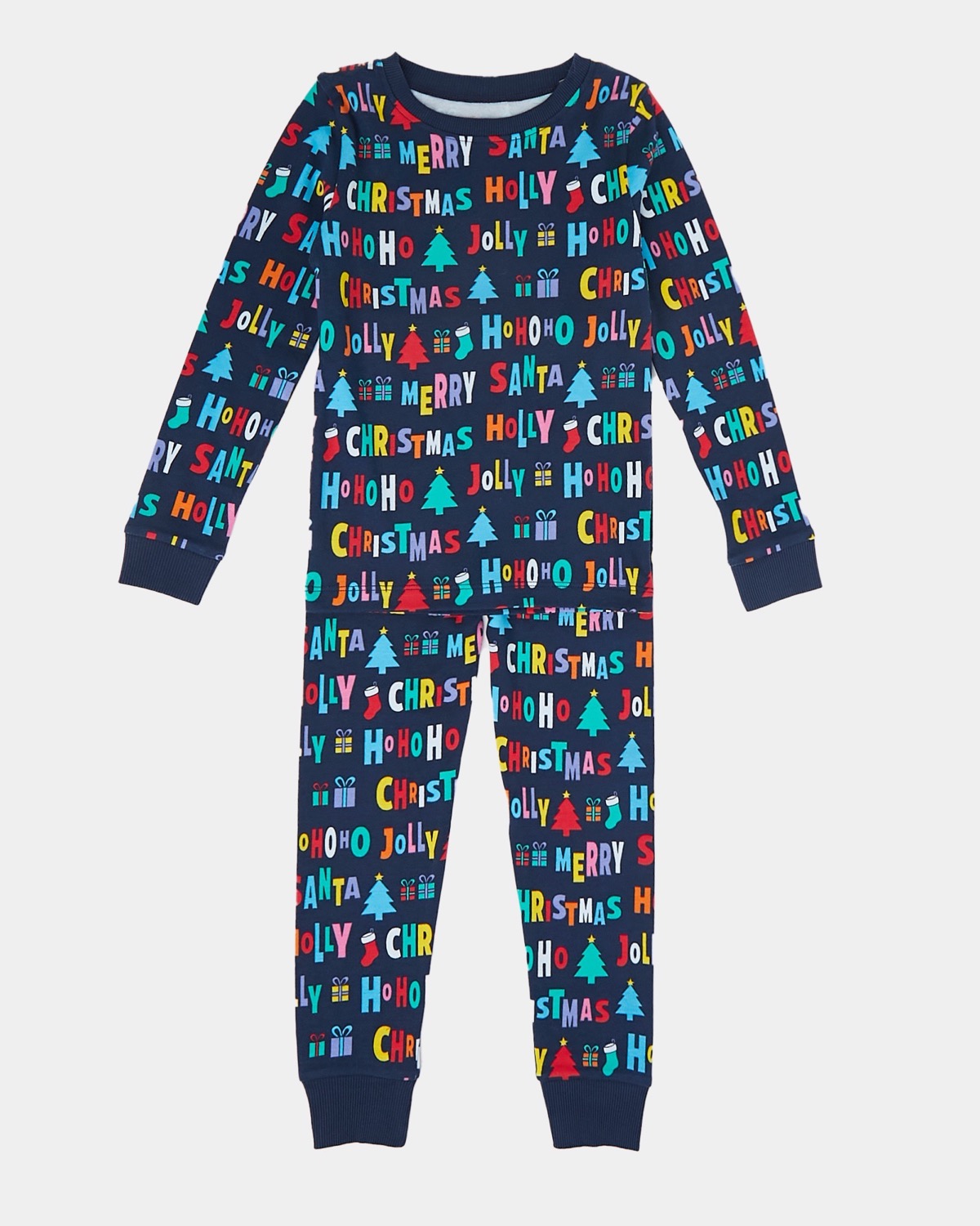Printed Pyjama Bottoms - Navy Father Christmas