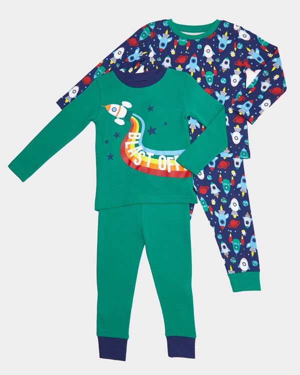 Dunnes Stores | Dark-green Baby Boys Pyjamas - Pack Of 2 (6 months-4 years)