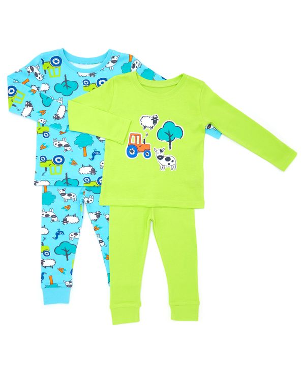 Dunnes Stores | Green Baby Boys Farm Pyjamas - Pack Of 2