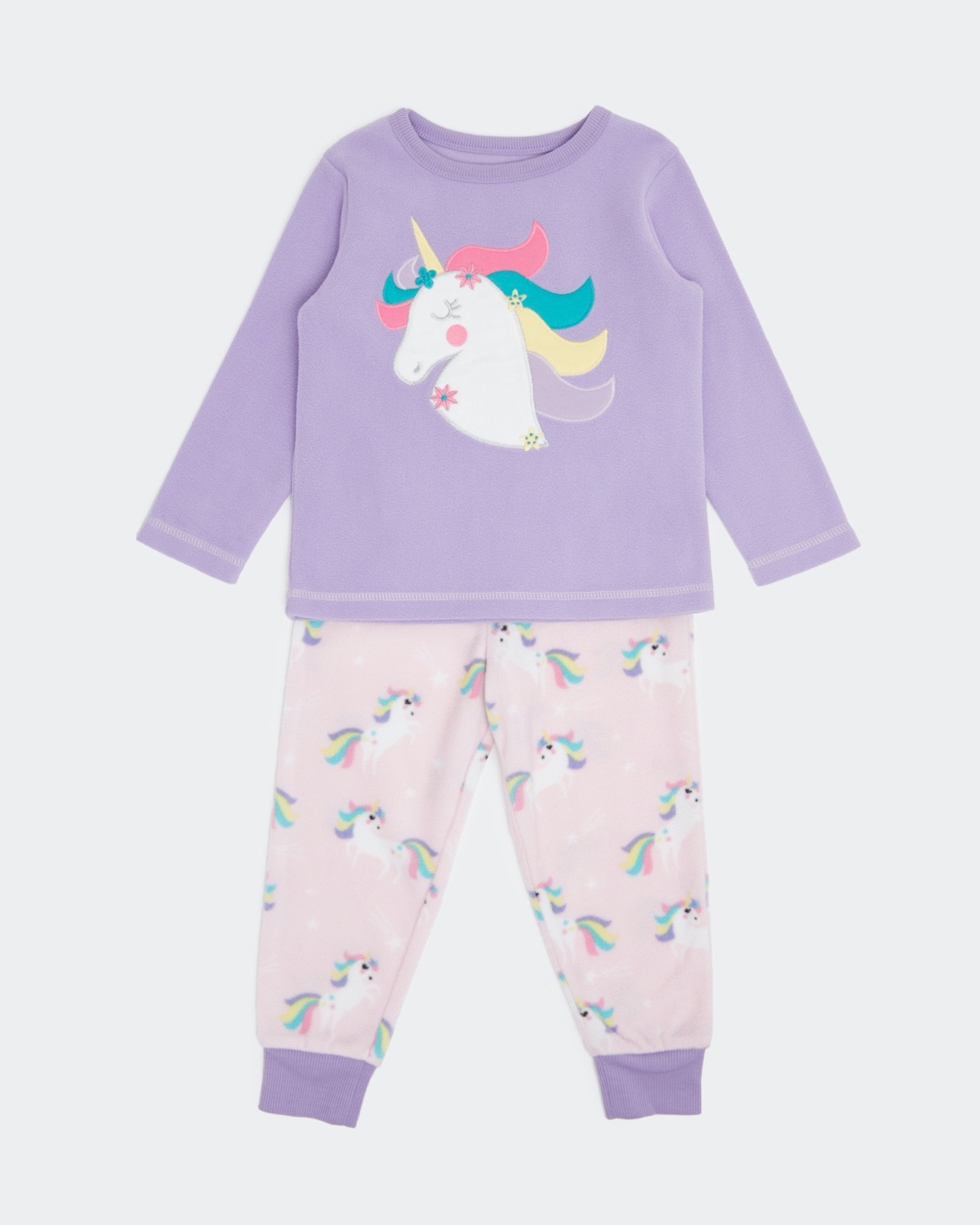 Dunnes Stores | Unicorn Baby Girls Fleece Pyjamas (6 months-4 years)