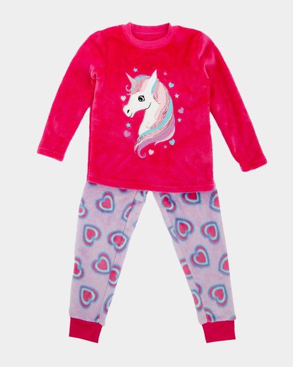 Dunnes Stores | Fuchsia Fluffy Pyjamas (2-14 years)