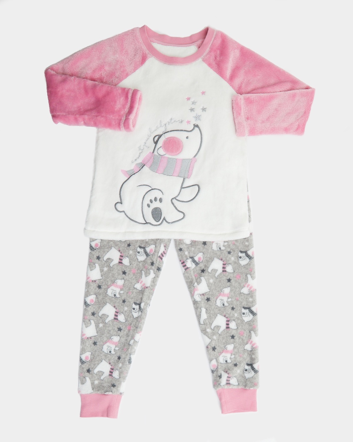 Dunnes Stores | Pink Fluffy Pyjamas (2-14 Years)