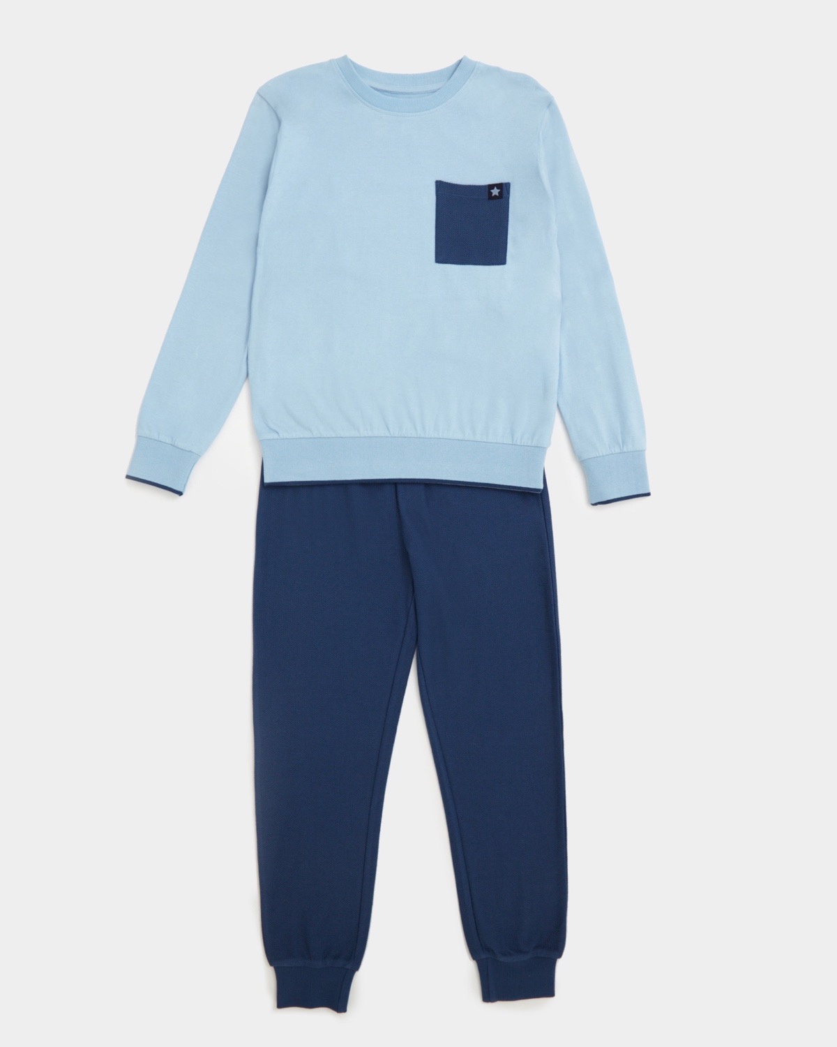 Dunnes Stores | Blue Waffle Lounge Set (7-14 years)