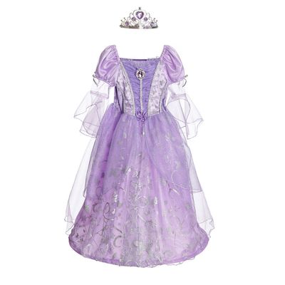  Younger Girls Lilac Princess Dress And Crown thumbnail