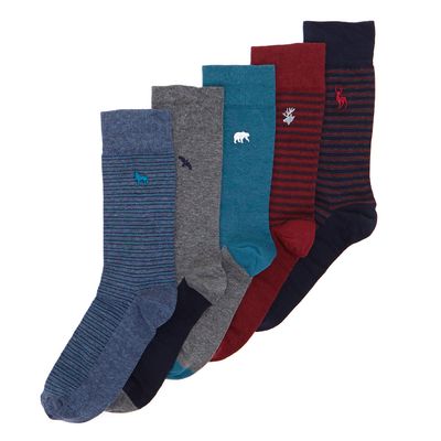 Boxed Embroidered Socks - Pack Of 5 thumbnail