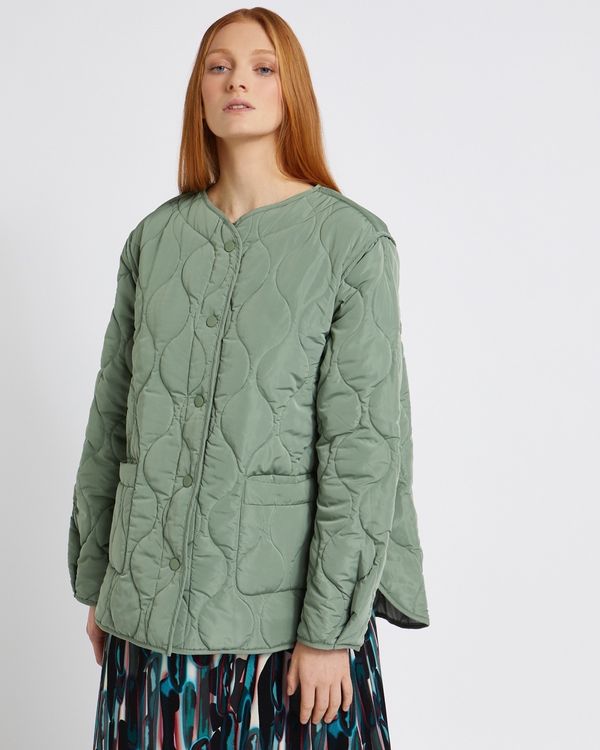 Carolyn Donnelly The Edit Khaki Quilted Reversible Jacket