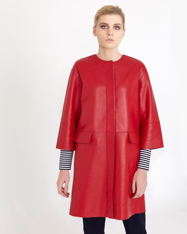 Carolyn Donnelly The Edit Red Leather Coat