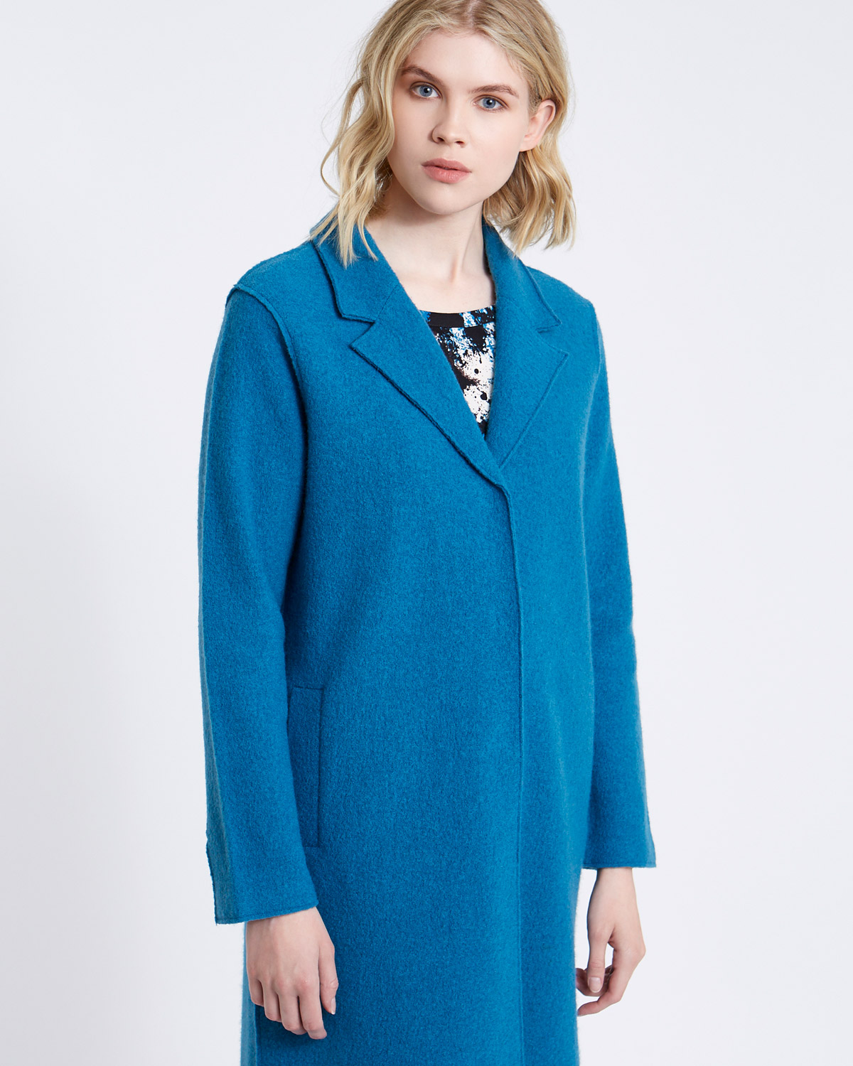 Dunnes Stores | Blue Carolyn Donnelly The Edit Boiled Wool Crombie Coat