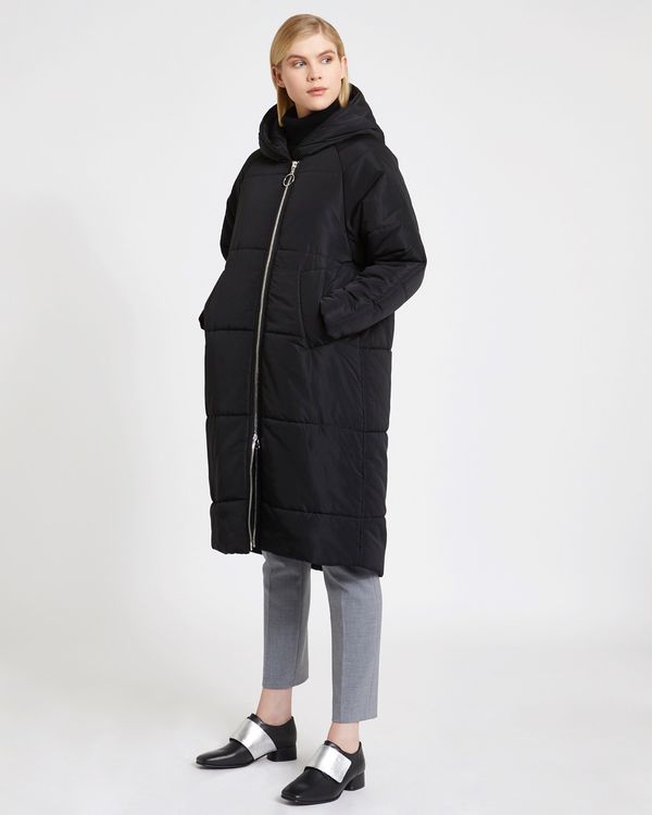 Dunnes Stores | Black Carolyn Donnelly The Edit Quilted Hooded Parka
