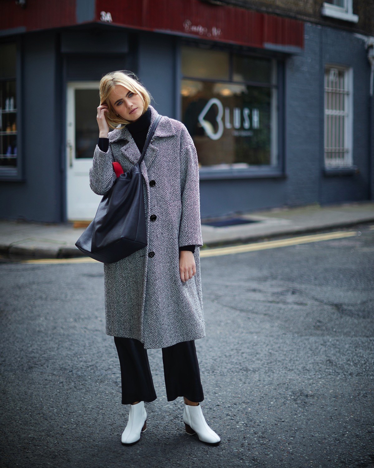 Dunnes Stores | Black-white Carolyn Donnelly The Edit Tweed Coat