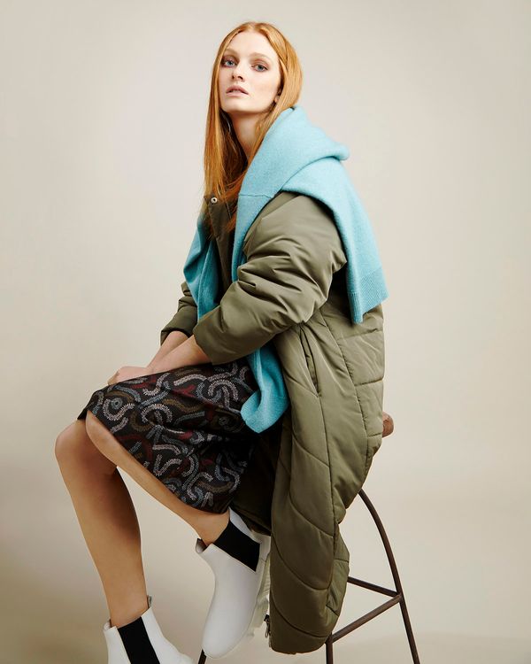 Carolyn Donnelly The Edit Quilted Raglan Coat
