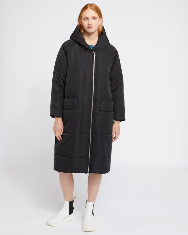 Dunnes Stores | Black Carolyn Donnelly The Edit Quilted Hooded Parka