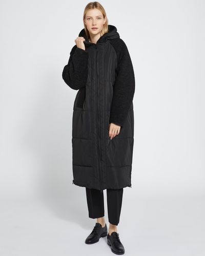 Carolyn Donnelly The Edit Black Quilted Borg Coat thumbnail