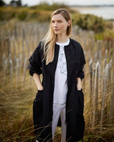 Carolyn Donnelly The Edit Collarless Gather Detail Coat