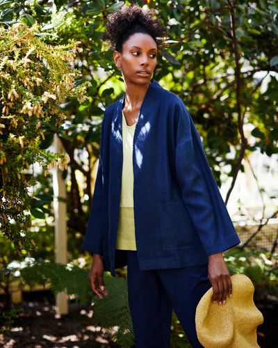 Carolyn Donnelly The Edit Navy Linen Jacket