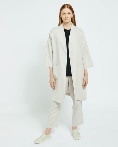 Carolyn Donnelly The Edit Stone Throw On Linen Coat