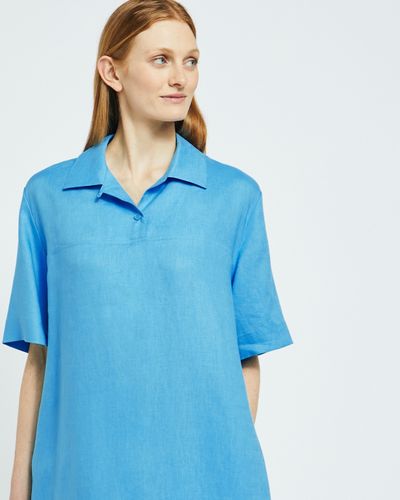 Carolyn Donnelly The Edit Blue Linen Shirt Dress thumbnail