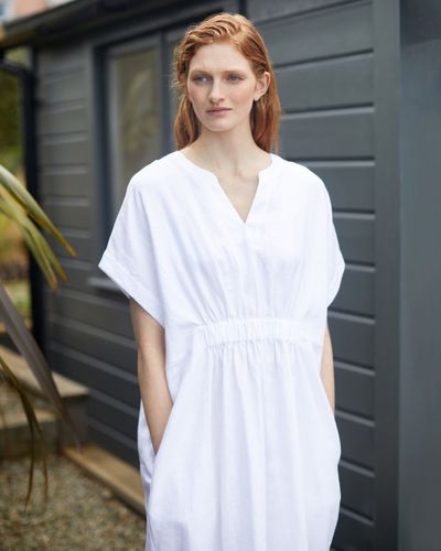 Carolyn Donnelly The Edit Elastic Front Linen Dress