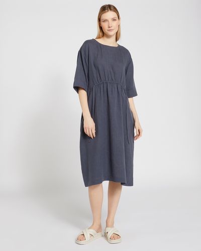 Carolyn Donnelly The Edit Gathered Waist Linen Dress