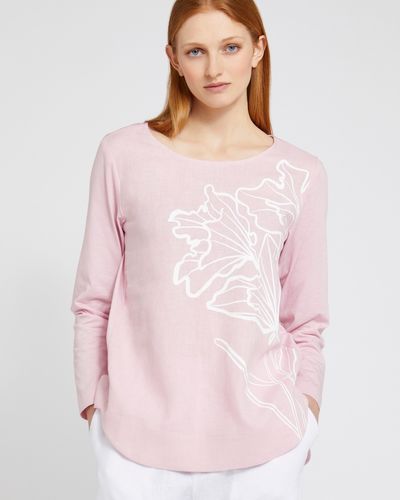 Carolyn Donnelly The Edit Pink Placement Print Top