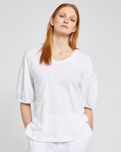 Carolyn Donnelly The Edit White Gathered Sleeve Top
