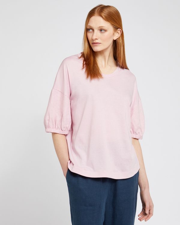 Carolyn Donnelly The Edit Pink Gathered Sleeve Top