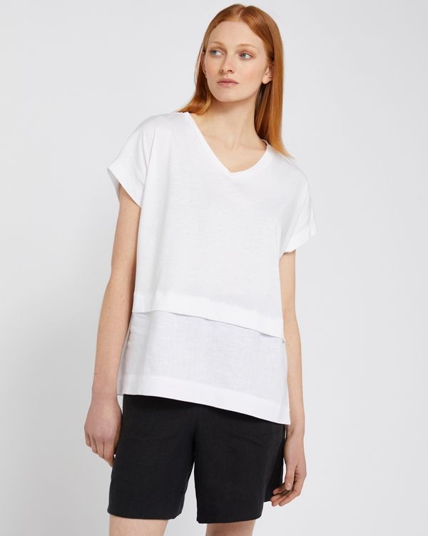Carolyn Donnelly The Edit White Dropped Shoulder Top