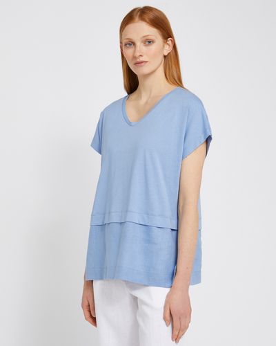 Carolyn Donnelly The Edit Blue Dropped Shoulder Top