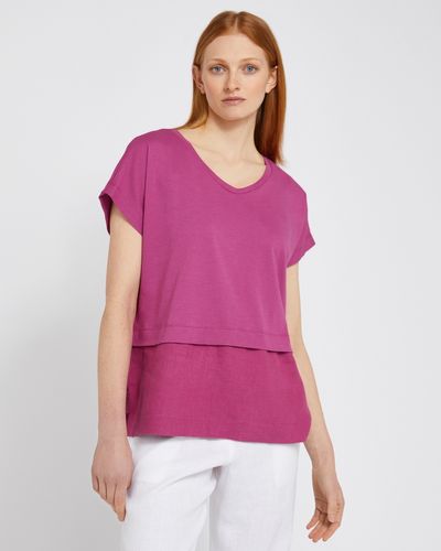 Carolyn Donnelly The Edit Magenta Dropped Shoulder Top