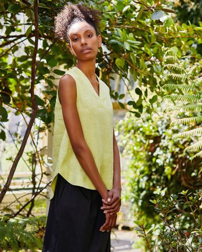 Carolyn Donnelly The Edit Lime V-Neck Sleeveless Top