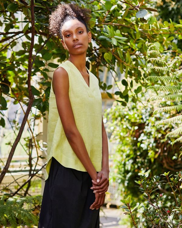 Carolyn Donnelly The Edit Lime V-Neck Sleeveless Top