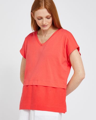 Carolyn Donnelly The Edit Red Dropped Shoulder Top