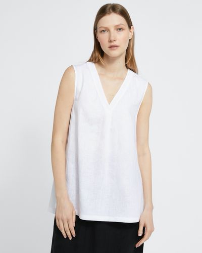 Carolyn Donnelly The Edit Sleeveless V-Neck Linen Top