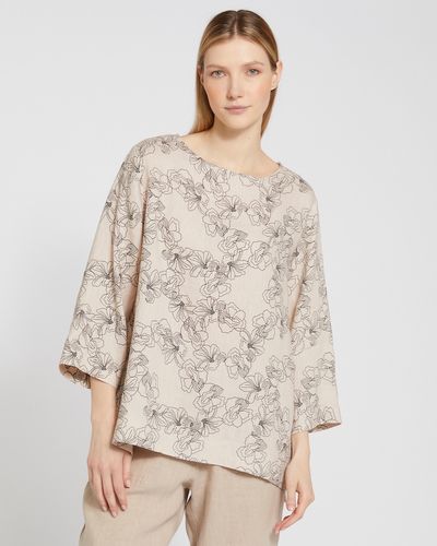 Carolyn Donnelly The Edit Floral Print Linen Top thumbnail