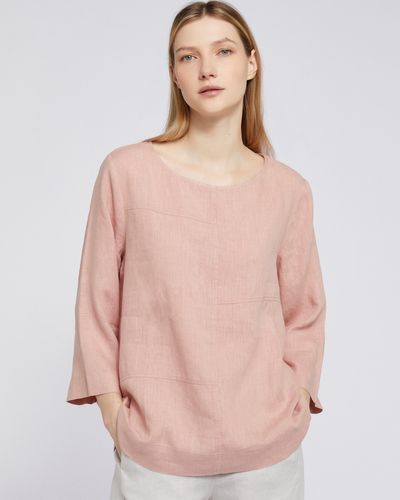 Carolyn Donnelly The Edit Stitch Detail Linen Top