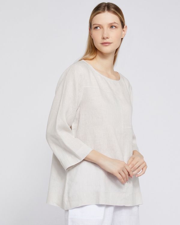 Carolyn Donnelly The Edit Stitched Detail Linen Top