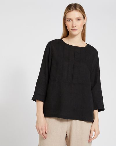 Carolyn Donnelly The Edit Pin Tuck Linen Top