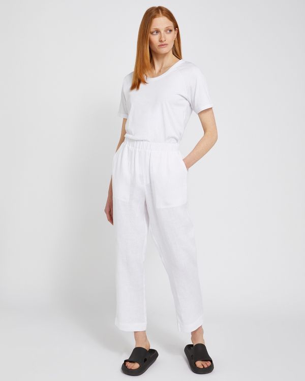 Carolyn Donnelly The Edit White Linen Trousers