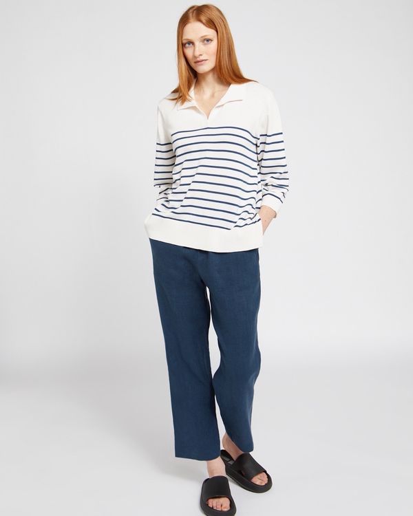Carolyn Donnelly The Edit Navy Linen Trousers